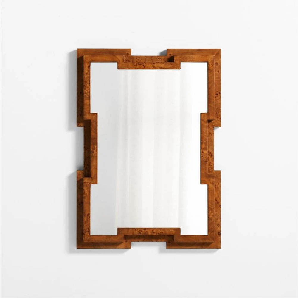 Memini Burl Wood Wall Mirror by Athena Calderone