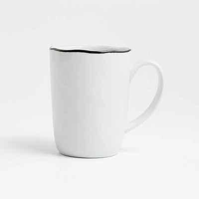 Mercer 14-oz. Black Rim Porcelain Mug