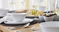 Mercer White Round Porcelain Dinner Plates, Set of 8