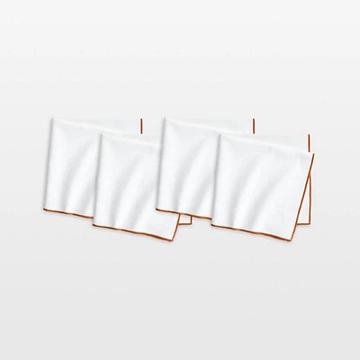 Merrow Stitch Almond Brown Organic Cotton Napkins, Set of 4