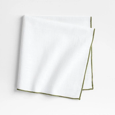 Merrow Stitch Olive Green Organic Cotton Napkin