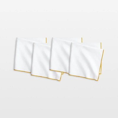 Merrow Stitch Savanna Yellow Organic Cotton Napkins, Set of 4