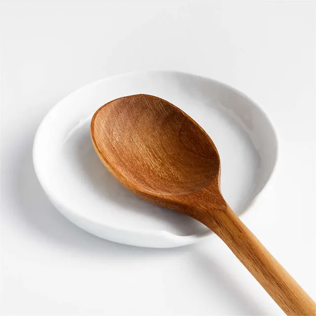 Fern White Ceramic Spoon Rest