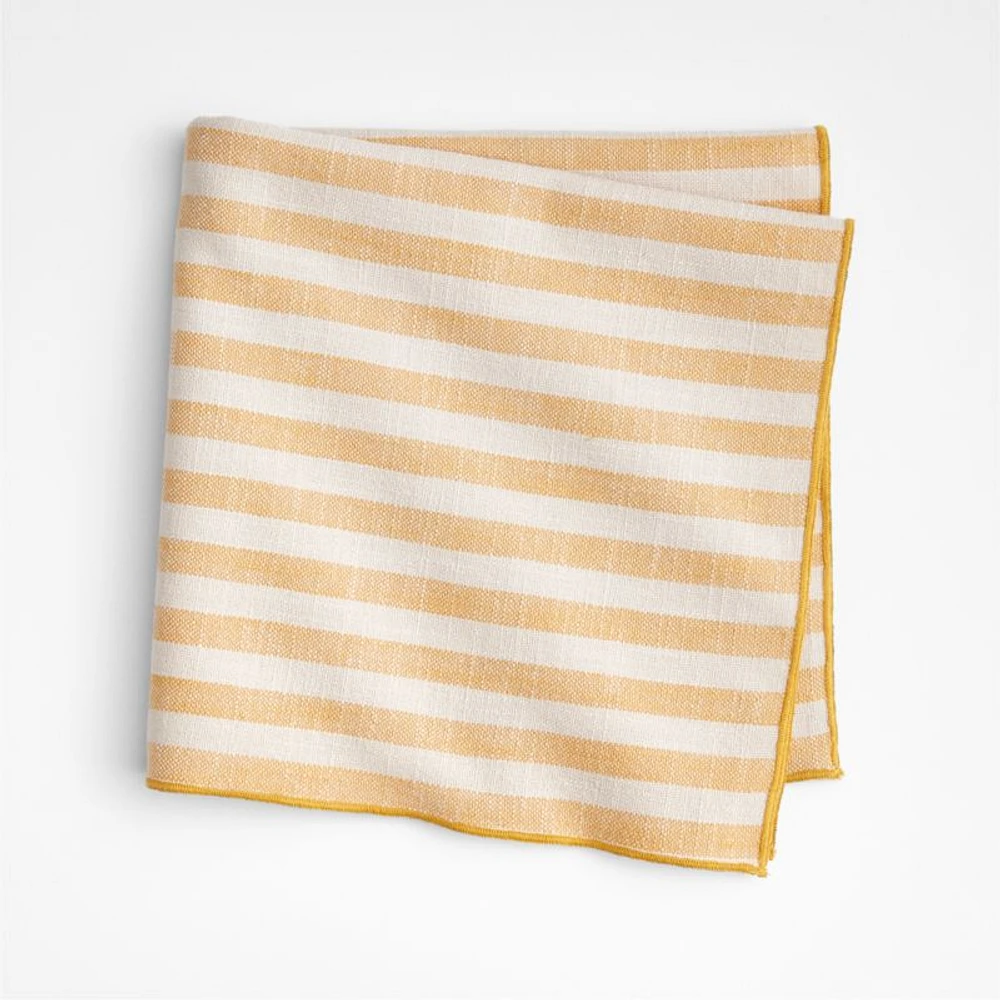 Merrow Stitch Yellow Stripe Napkins, Set of 4