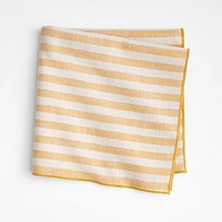 Merrow Stitch Yellow Stripe Napkins, Set of 4
