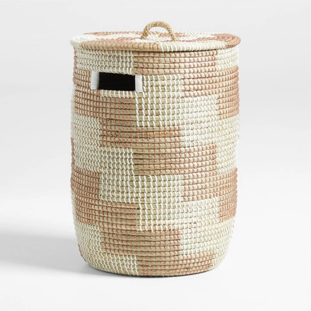 Merchant Rose Woven Hamper with Handles