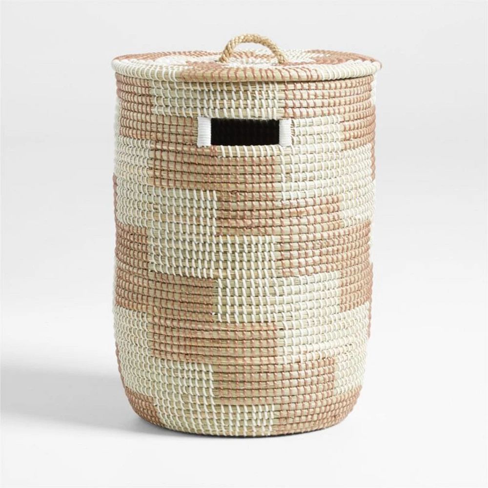 Merchant Rose Woven Hamper with Handles