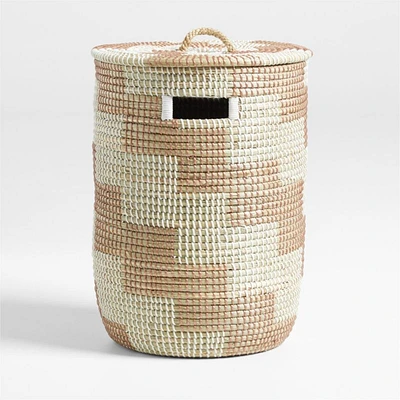 Merchant Rose Woven Hamper with Handles