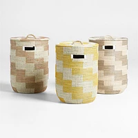 Merchant Rose Woven Hamper with Handles