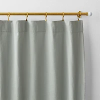 Mist Blue Merrow Stitch Organic Cotton Window Curtain Panel 52"x84"
