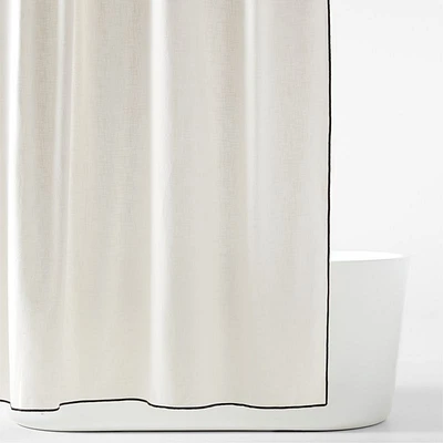 Merrow Stitch Black & White Shower Curtain