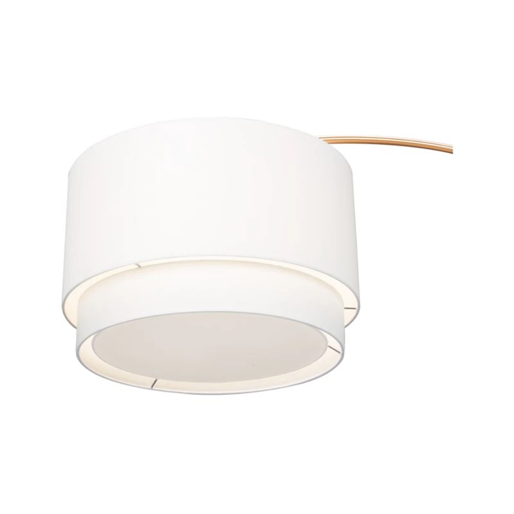Meryl Arc Brass Floor Lamp with White Shade 85"