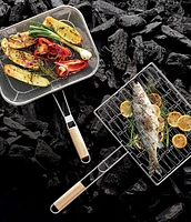 Mesh Grill Basket with Wood Handle