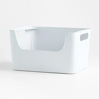 White Metal Stacking Storage Bin