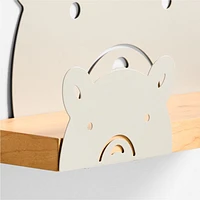Metal and Wood Bear Wall Shelf