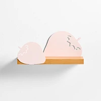 Metal and Wood Strawberry Wall Shelf