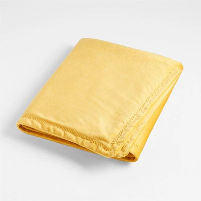 Yellow Ultra Soft Zig Zag Stitch Baby Stroller Blanket