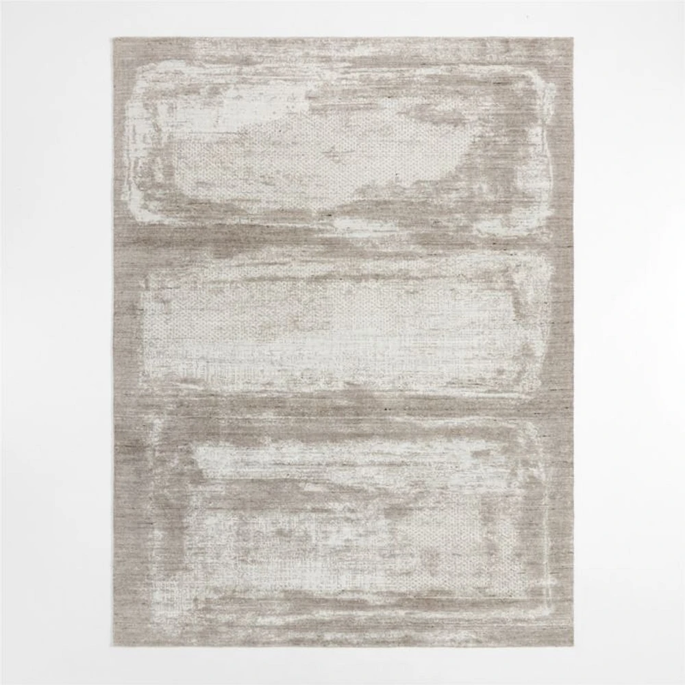 Milano Wool and Viscose Hand-Knotted Brown Rug Swatch 12"x18"