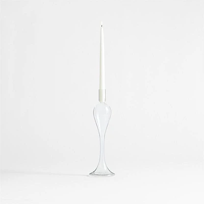 Milano Small Clear Glass Taper Candle Holder 14"