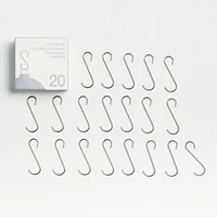 Mini Silver Christmas Tree Ornament Hooks, Set of 20