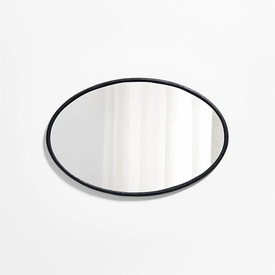 Mirabella Black Metal Oval Wall Mirror 25.75"x40"
