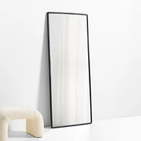 Mirabella Black Metal Rectangle Floor Mirror 32"x76"