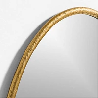 Mirabella Brass Metal Oval Wall Mirror 25.75"x40"