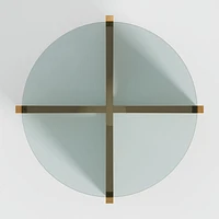 Miro Glass Coffee Table with Natural White Oak Wood Base