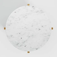 Miro Marble and Natural Mahogany Wood 41" Round Coffee Table