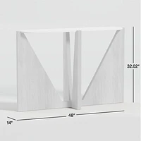 Miro White Marble Console Table with Natural White Oak Wood Base