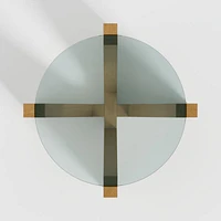 Miro Glass End Table with Natural White Oak Wood Base