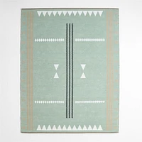 Mirror Pattern Green Chenille Kids Area Rug 8x10