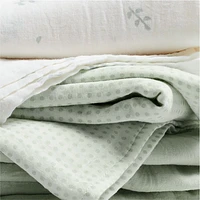 Mixed Print Muted Teal Organic Cotton Gauze Baby Swaddle Blankets, Set of 3