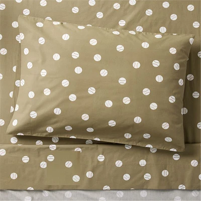 Stay Cool Modern Baseball Organic Cotton Kids Twin Sheet Set