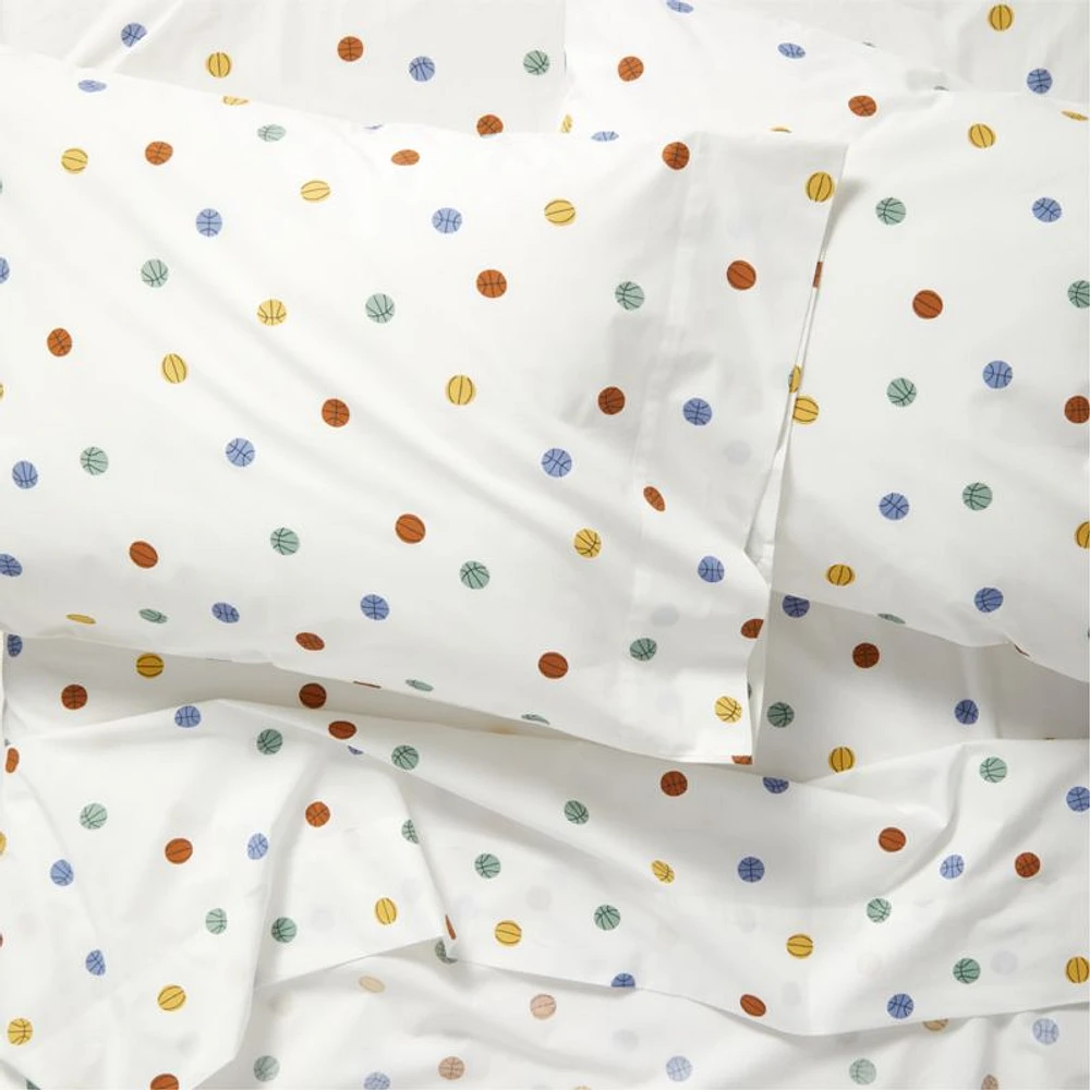 Stay Cool Modern Basketball Organic Cotton Kids Twin Sheet Set