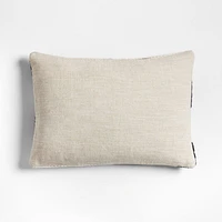 Modern Crescent Woven Kilim 22"x15" Black Throw Pillow Cover