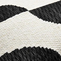 Modern Crescent Woven Kilim 22"x15" Black Throw Pillow Cover