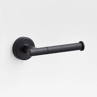 Modern Flat-End Matte Black Wall-Mounted Toilet Paper Holder