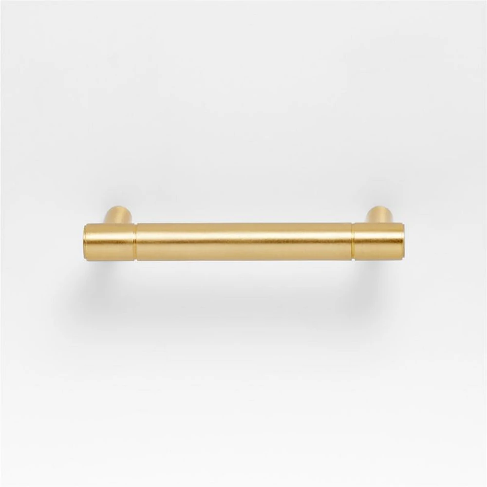 Modern 3" Flat-End Brushed Brass Cabinet Drawer Bar Pull