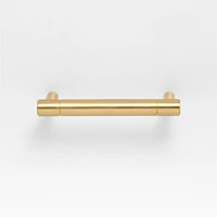 Modern 3" Flat-End Brushed Brass Cabinet Drawer Bar Pull