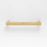 Modern 4" Flat-End Brushed Brass Cabinet Drawer Bar Pull
