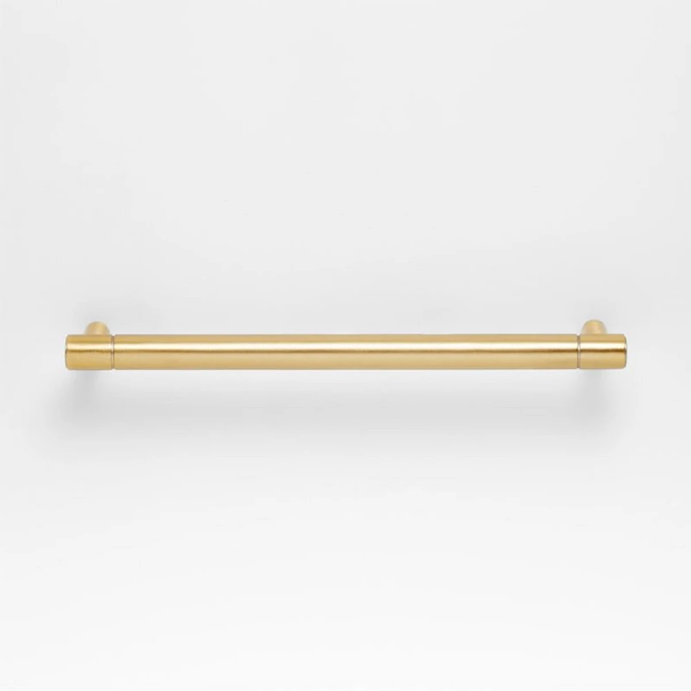 Modern 6" Flat-End Brushed Brass Cabinet Drawer Bar Pull