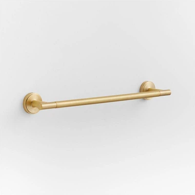 Modern Flat-End Brushed Brass Bath Towel Bar 18"