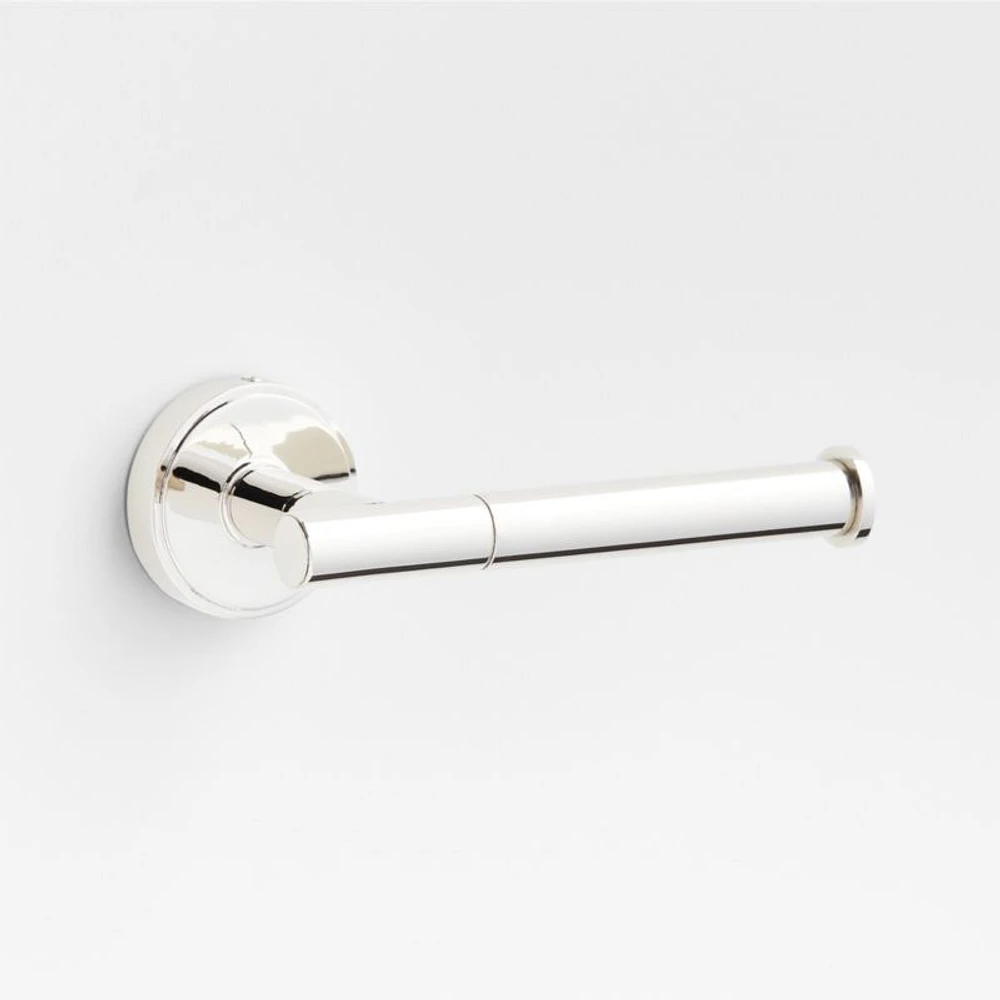 Modern Flat-End Polished Chrome Wall-Mounted Toilet Paper Holder