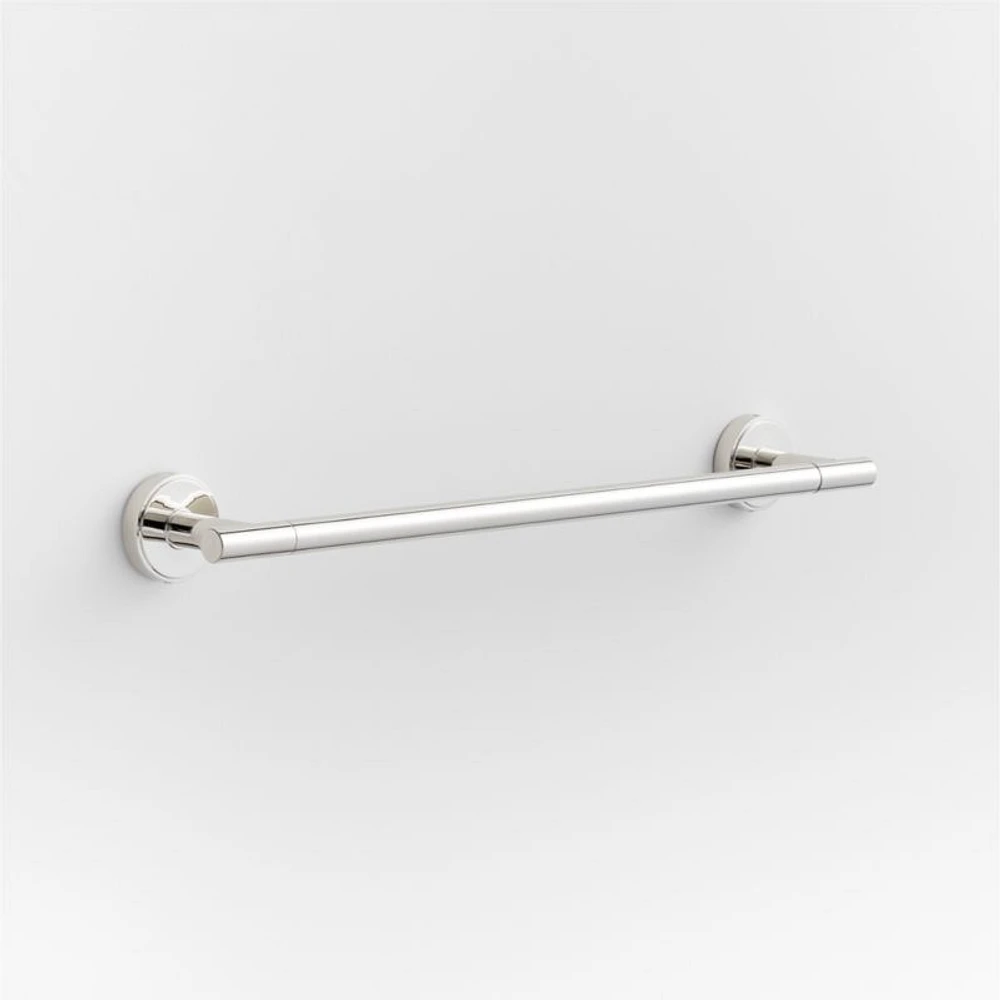 Modern Flat-End Polished Chrome Bath Towel Bar 18"