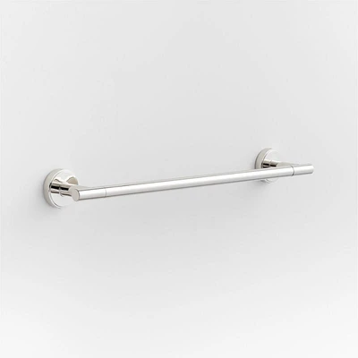 Modern Flat-End Polished Chrome Bath Towel Bar 18"