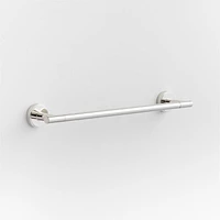 Modern Flat-End Polished Chrome Bath Towel Bar 18"