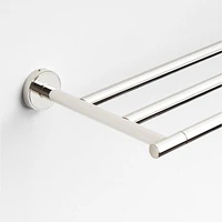 Modern Flat-End Polished Chrome Wall-Mounted Bathroom Towel Rack