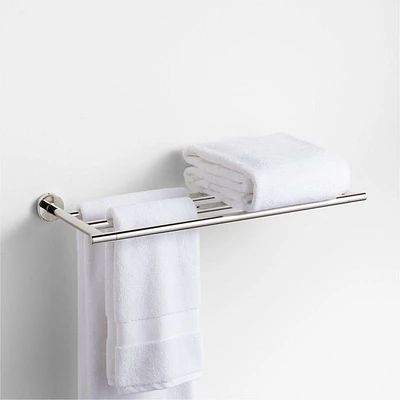 Modern Flat-End Polished Chrome Wall-Mounted Bathroom Towel Rack