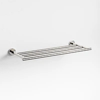Modern Flat-End Polished Chrome Wall-Mounted Bathroom Towel Rack